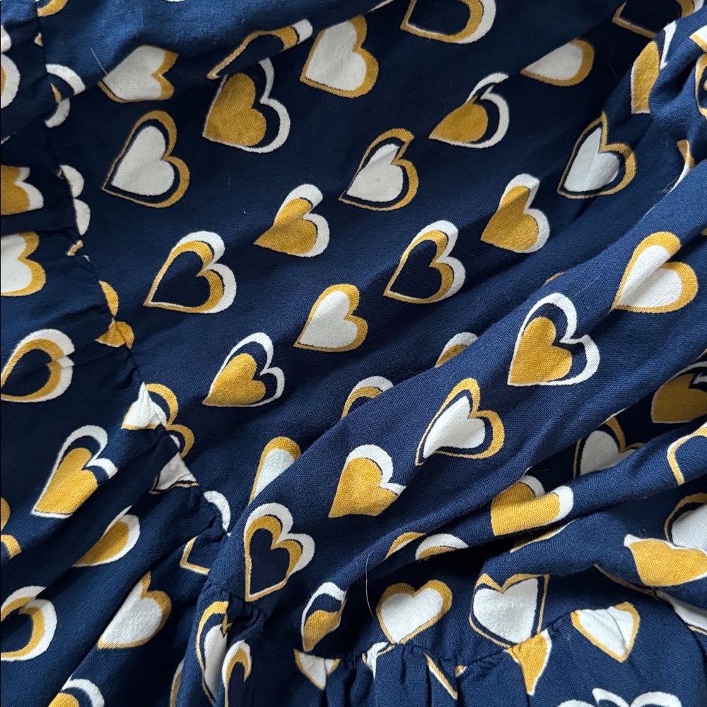 Loralette Navy Heart Print Tiered Dress SIZE 22/24 - Picture 5 of 6